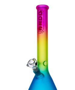 Daze Glass - 16" Rainbow Color Glass Water Pipe Front View on White Background