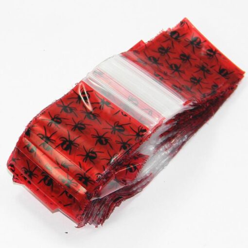 Red Back Spider Resealable Plastic Bags 38x38mm 100 Pack