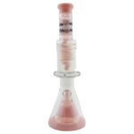 MAV Glass Reversal Wig Wag Milky Pink Beaker with Freezable Coil, Front View