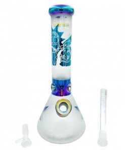 WEGE Rick And Morty Ice Catcher Beaker Glass Bong 32cm Light Blue