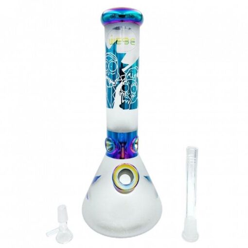 WEGE Rick And Morty Ice Catcher Beaker Glass Bong 32cm Light Blue