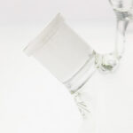 Close-up of TAG 12" Super Slit UFO Beaker's 18/14MM downstem with clear glass design