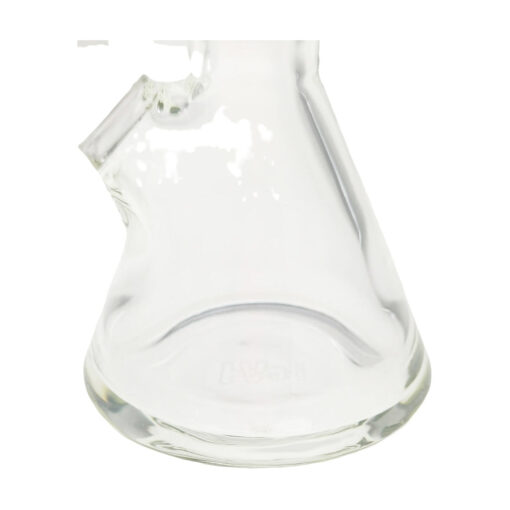 Close-up of TAG 12" Super Slit UFO Beaker Base, clear glass with Thick Ass Glass logo