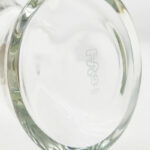 Close-up of TAG 12" Super Slit UFO Beaker base with etched logo, clear glass, 32x4MM