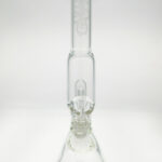 Thick Ass Glass 12" Beaker Bong with UFO & Slit-Diffuser Percolators, Clear, Front View