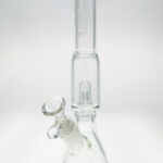 TAG 12" Clear Beaker Bong with Super Slit UFO Percolator and 18/14MM Downstem front view
