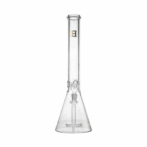 Hemper Beast Bong 12" in clear borosilicate glass, bubble design, front view on white background