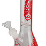 11" Tree Water Pipe with Beaker Design, 14mm Female Joint, Borosilicate Glass, Front View