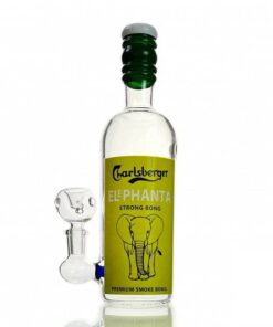 Carlsberg Elephanta Liquor Bottle Glass Bong 23cm