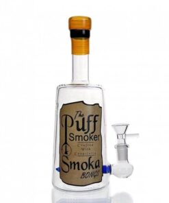 The Puff Smoker Liquor Bottle Glass Bong 23cm