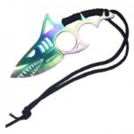 Wartech Shark Design Paracord Wrapped Handle Rainbow Knife