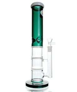 WEGE 3 Layer Percolator Ice Catcher Glass Bong 35cm Green