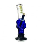 WEGE Coloured Skull Gripper Glass Bong 28cm Blue
