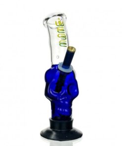 WEGE Coloured Skull Gripper Glass Bong 28cm Blue