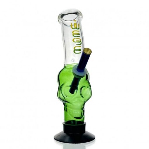 WEGE Coloured Skull Gripper Glass Bong 28cm Green