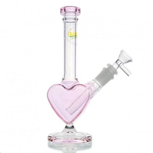 WEGE Love Heart Glass Bong 24cm Pink