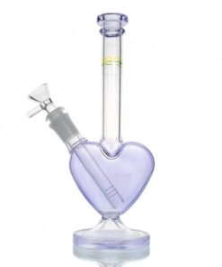 WEGE Love Heart Glass Bong 24cm Purple