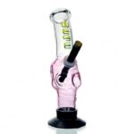 WEGE Coloured Skull Gripper Glass Bong 28cm Pink