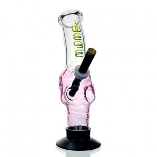 WEGE Coloured Skull Gripper Glass Bong 28cm Pink