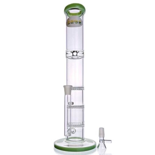 WEGE Triple Honeycomb Percolator Straight Tube Glass Bong 38cm