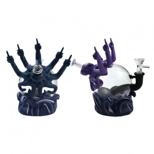 Evil Octopus 3D Silicone Glass Water Pipe – 19cm Durable Artistic Design