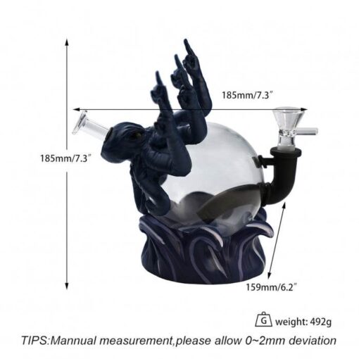 Evil Octopus 3D Silicone Glass Water Pipe – 19cm Durable Artistic Design