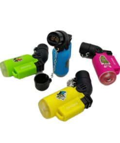 ZENGAZ Angle Twin Flame Jet Lighter With Chain Lid
