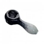 Frit Glass Dry Spoon Pipe 10cm Black